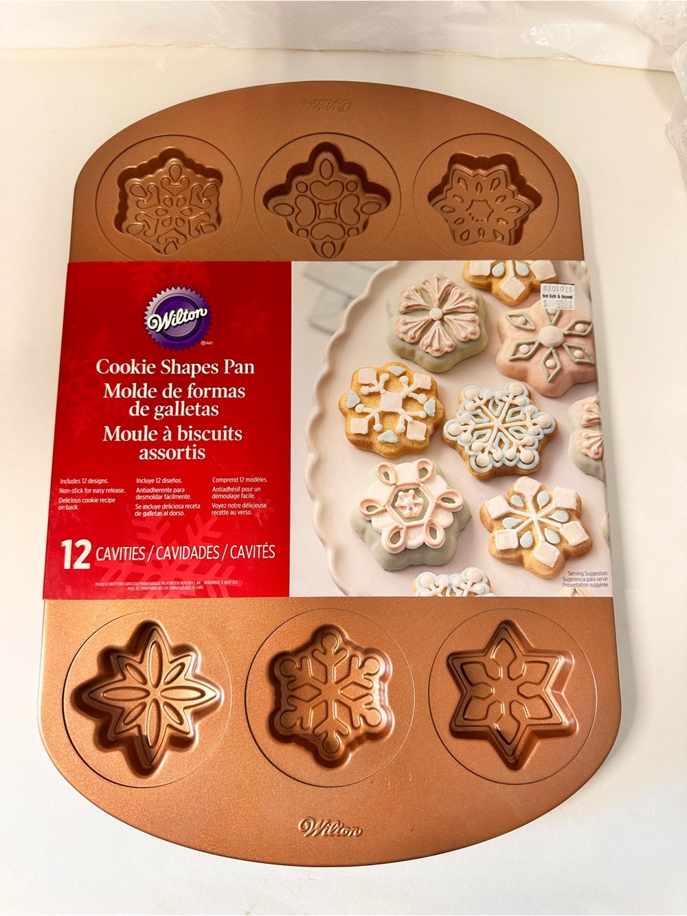 Wilton Copper-Tone Snowflake Cookie Molding Pan - 12 Cavities